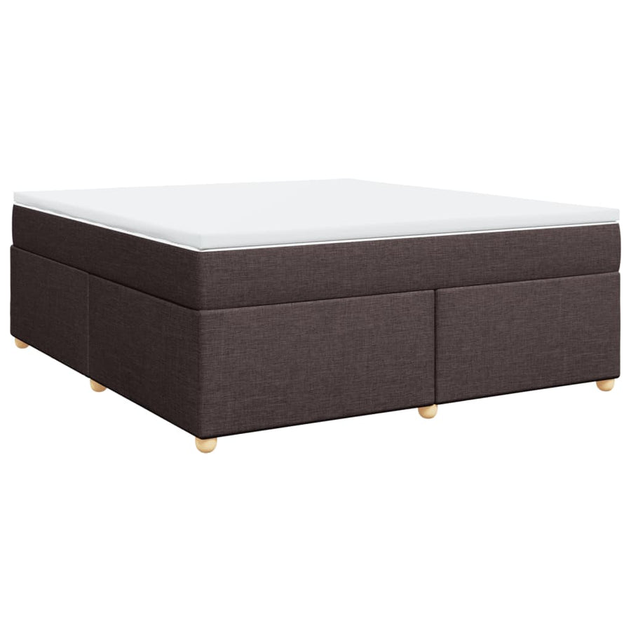 Boxspring met matras stof donkerbruin 180x200 cm