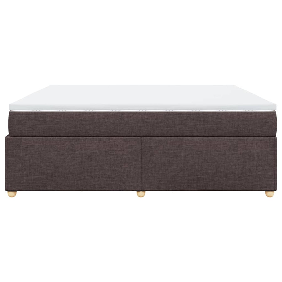 Boxspring met matras stof donkerbruin 180x200 cm