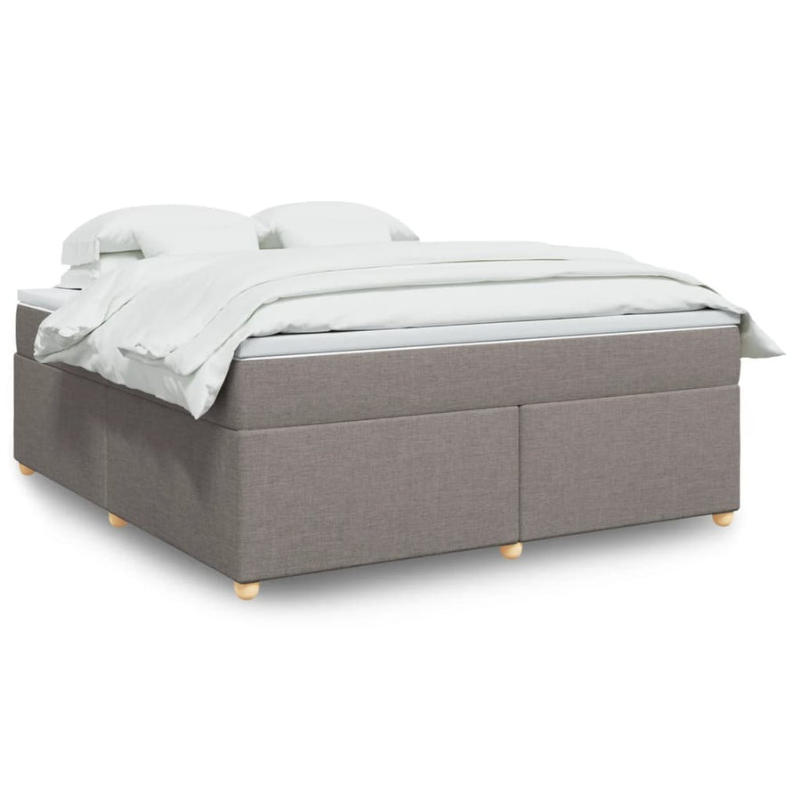 Boxspring met matras stof taupe 180x200 cm