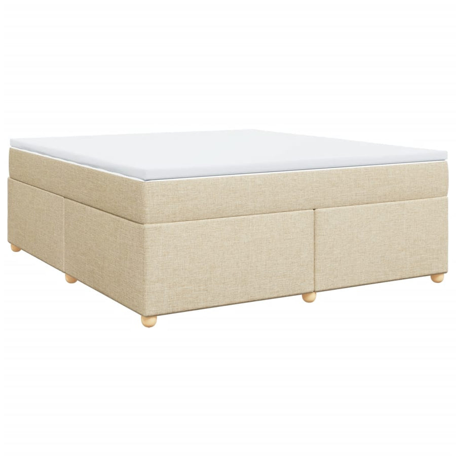 Boxspring met matras stof crèmekleurig 180x200 cm
