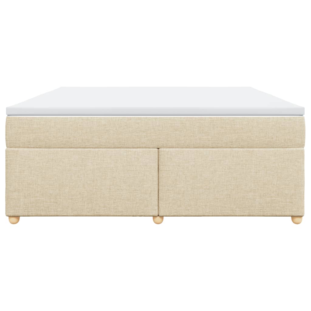 Boxspring met matras stof crèmekleurig 180x200 cm
