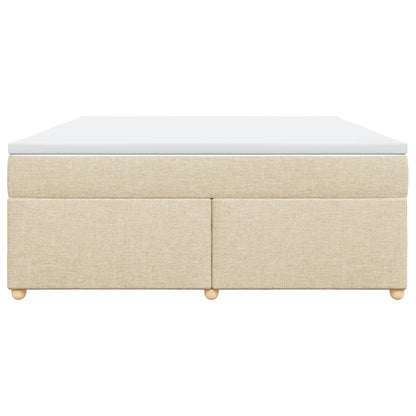 Boxspring met matras stof crèmekleurig 180x200 cm
