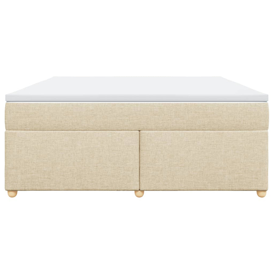 Boxspring met matras stof crèmekleurig 180x200 cm