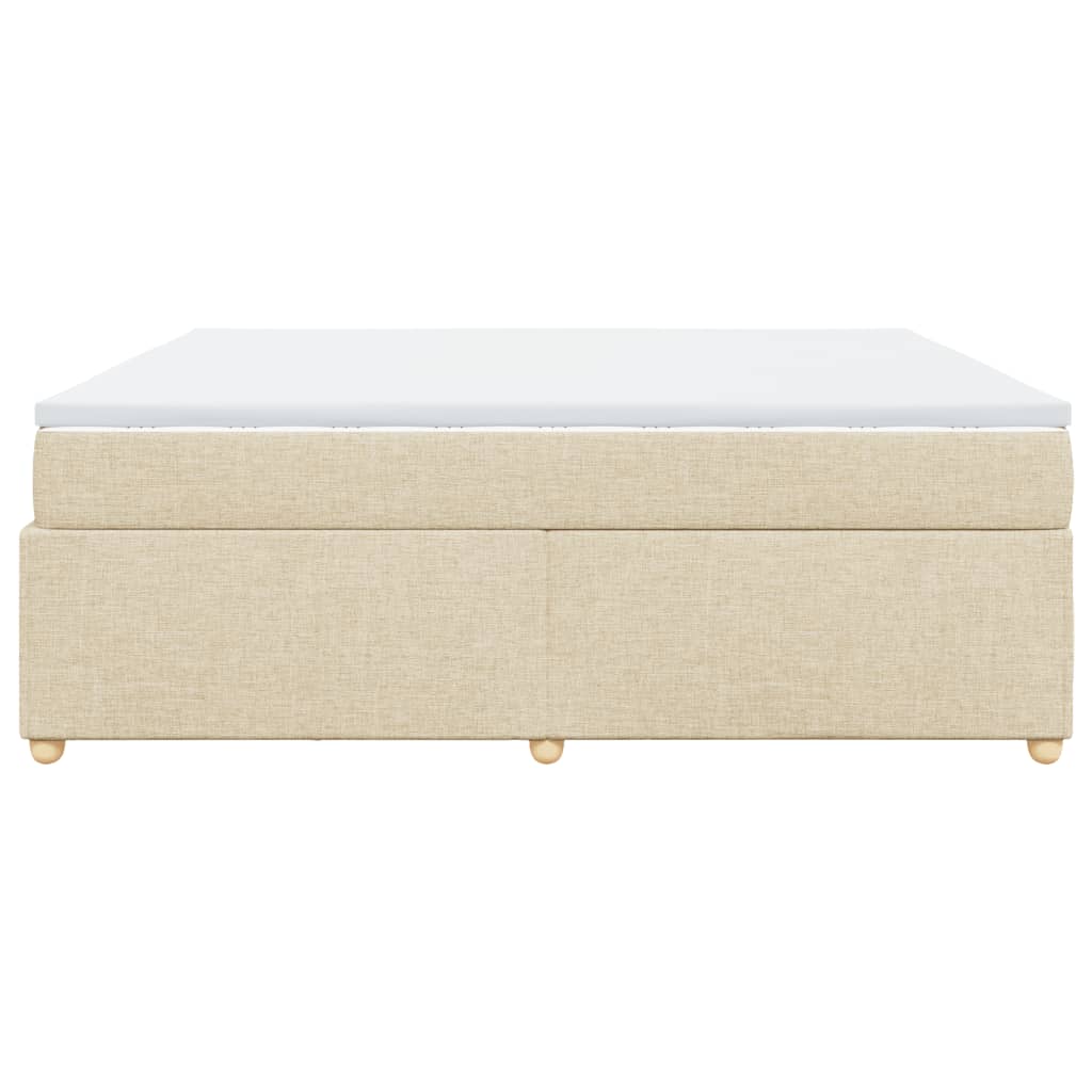 Boxspring met matras stof crèmekleurig 180x200 cm