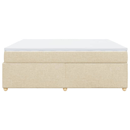 Boxspring met matras stof crèmekleurig 180x200 cm