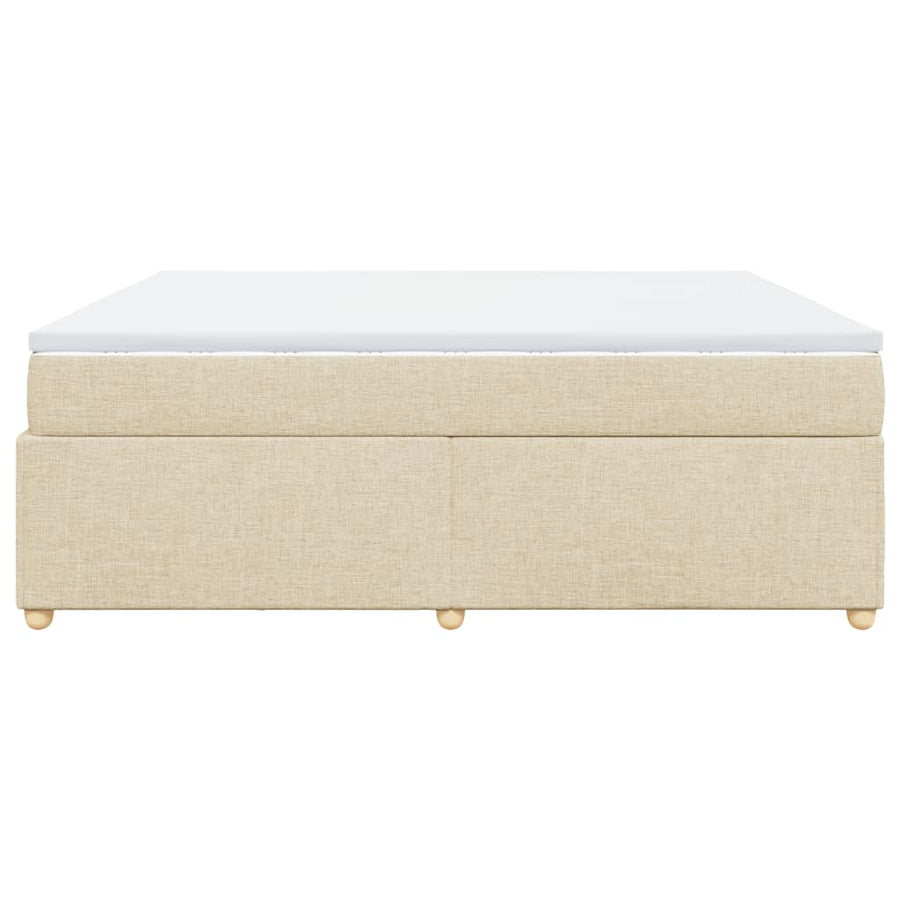 Boxspring met matras stof crèmekleurig 180x200 cm