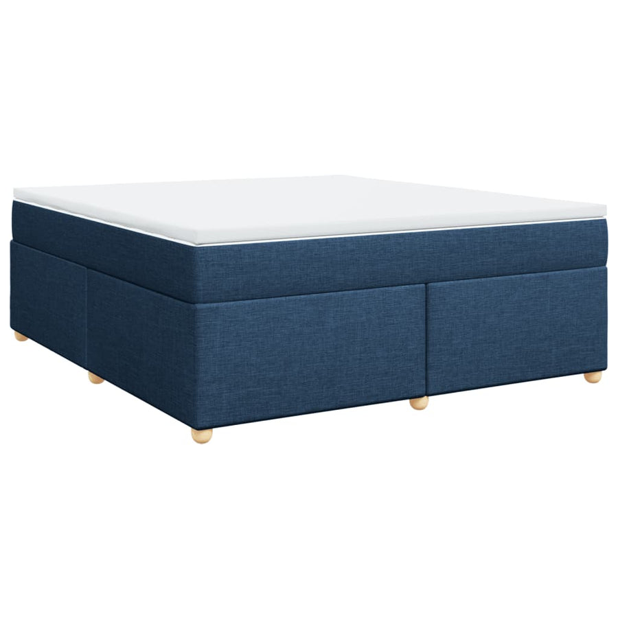 Boxspring met matras stof blauw 180x200 cm