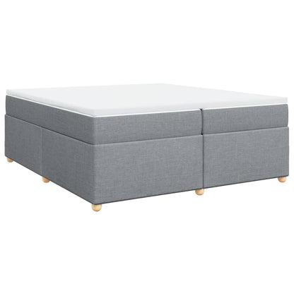 Boxspring met matras stof lichtgrijs 200x200 cm
