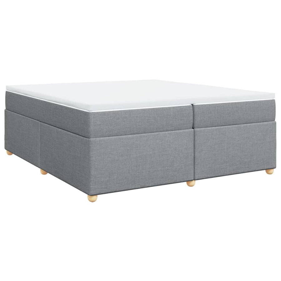 Boxspring met matras stof lichtgrijs 200x200 cm