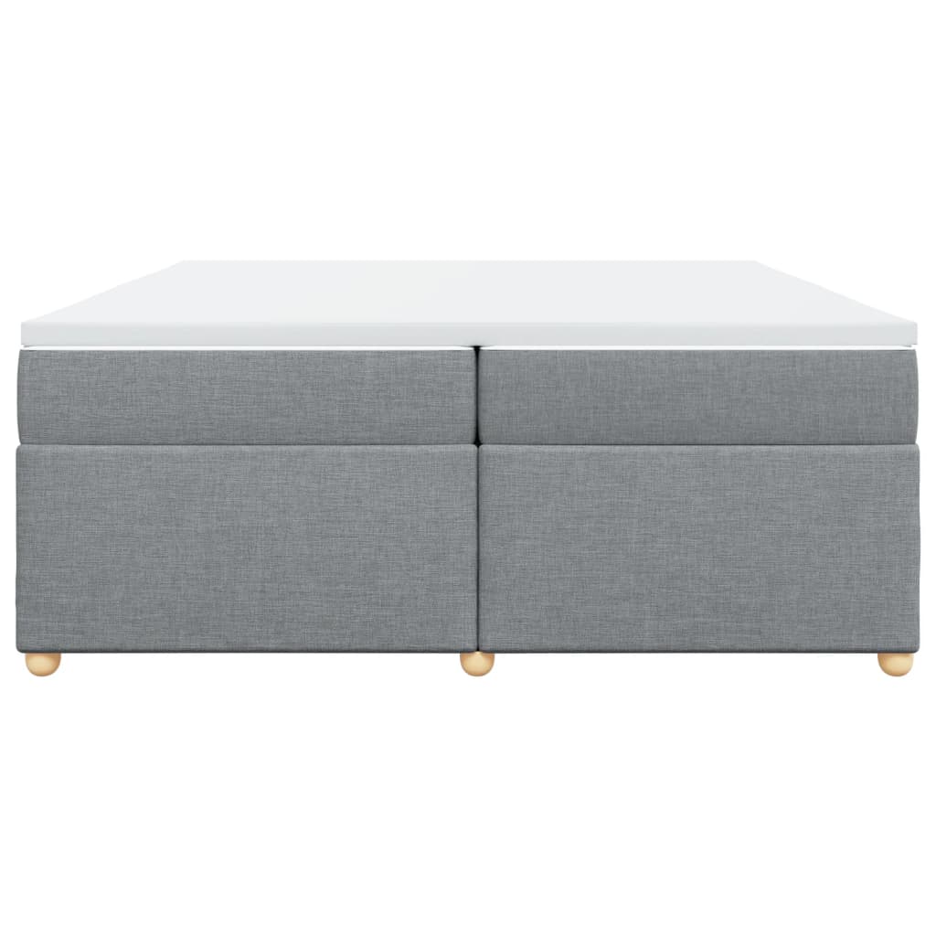 Boxspring met matras stof lichtgrijs 200x200 cm