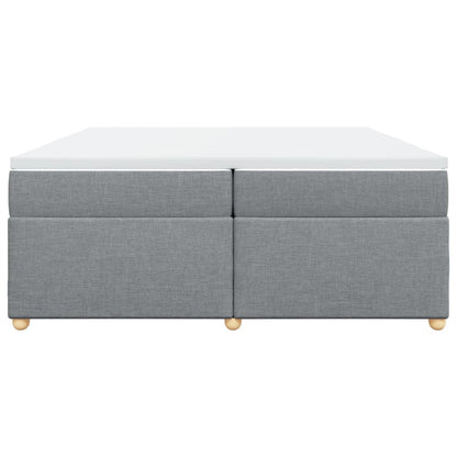 Boxspring met matras stof lichtgrijs 200x200 cm