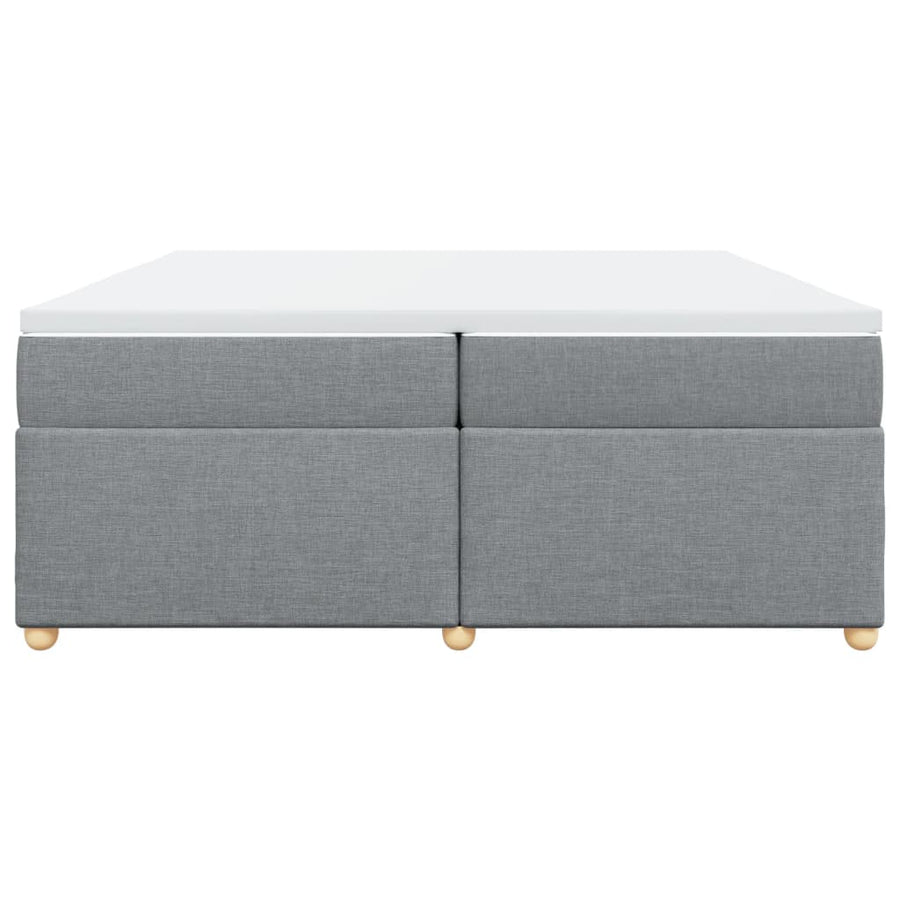 Boxspring met matras stof lichtgrijs 200x200 cm