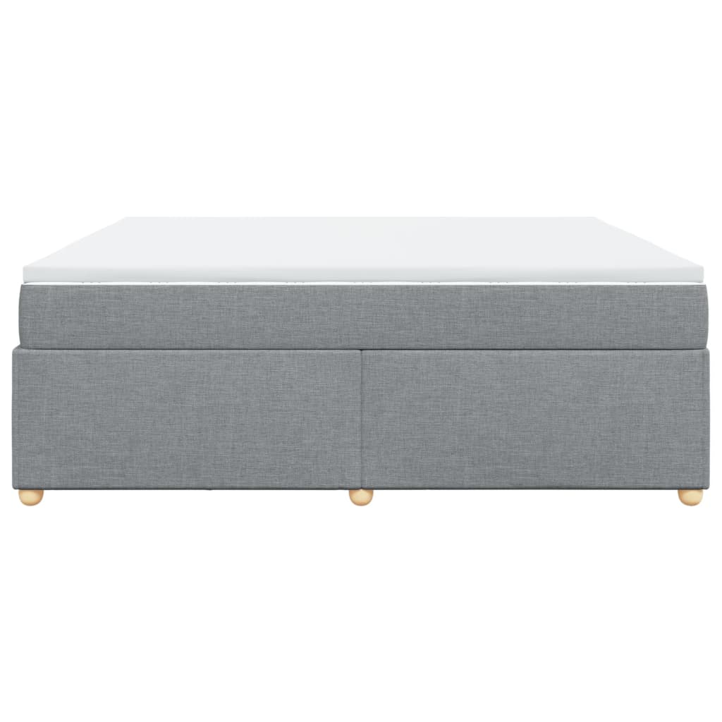 Boxspring met matras stof lichtgrijs 200x200 cm