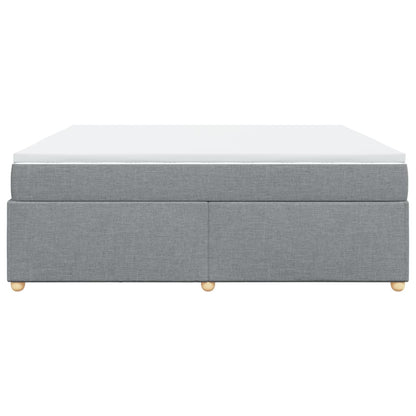 Boxspring met matras stof lichtgrijs 200x200 cm