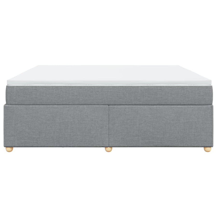 Boxspring met matras stof lichtgrijs 200x200 cm