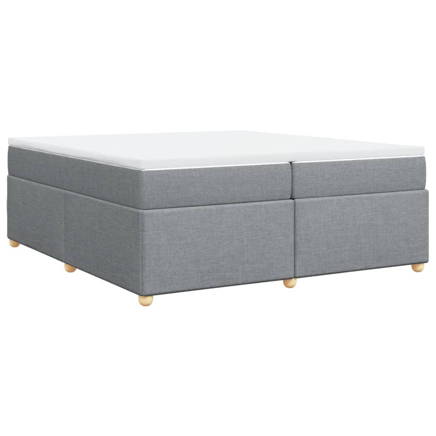 Boxspring met matras stof lichtgrijs 200x200 cm