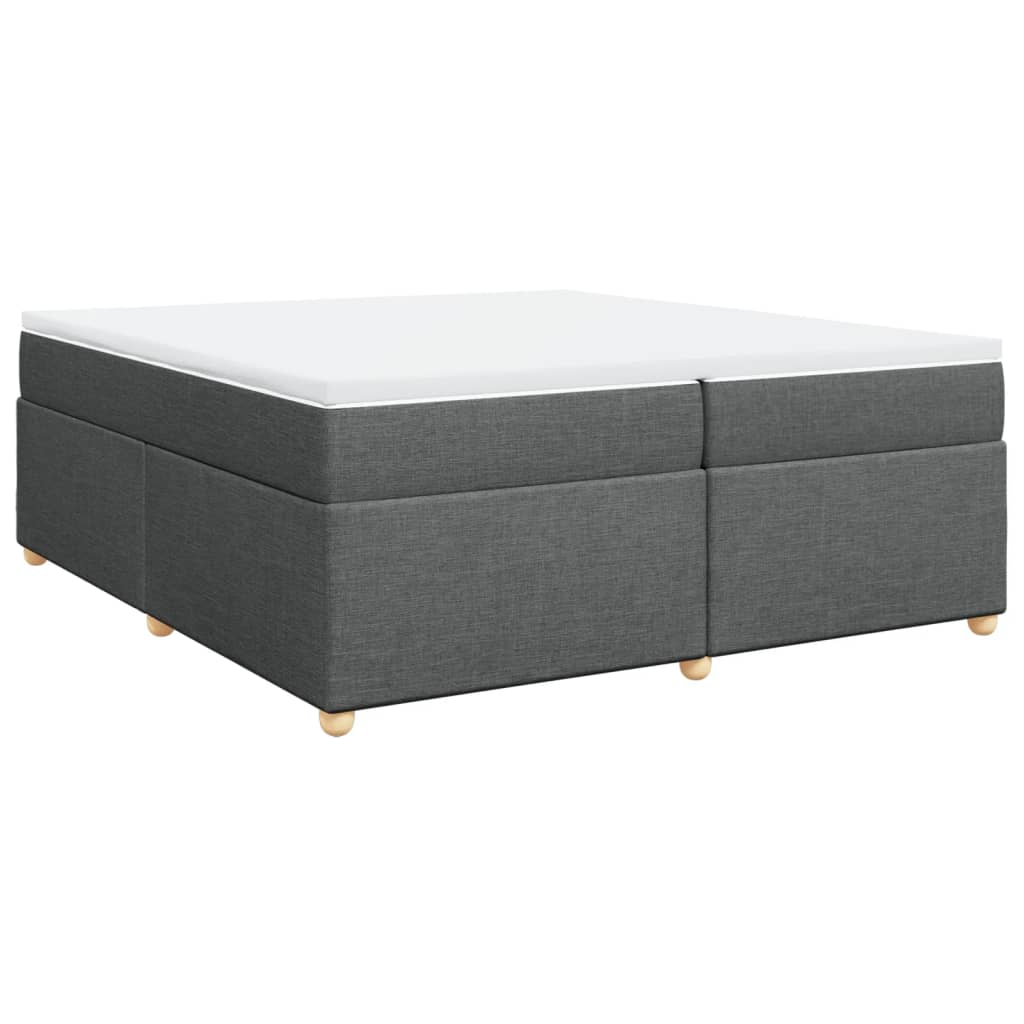 Boxspring met matras stof donkergrijs 200x200 cm