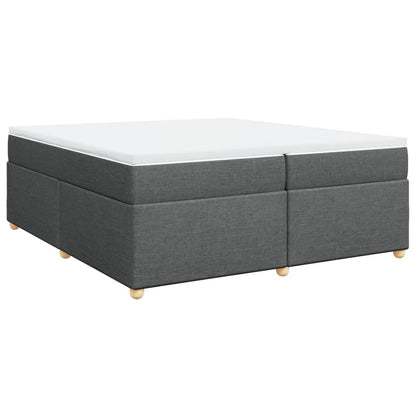 Boxspring met matras stof donkergrijs 200x200 cm