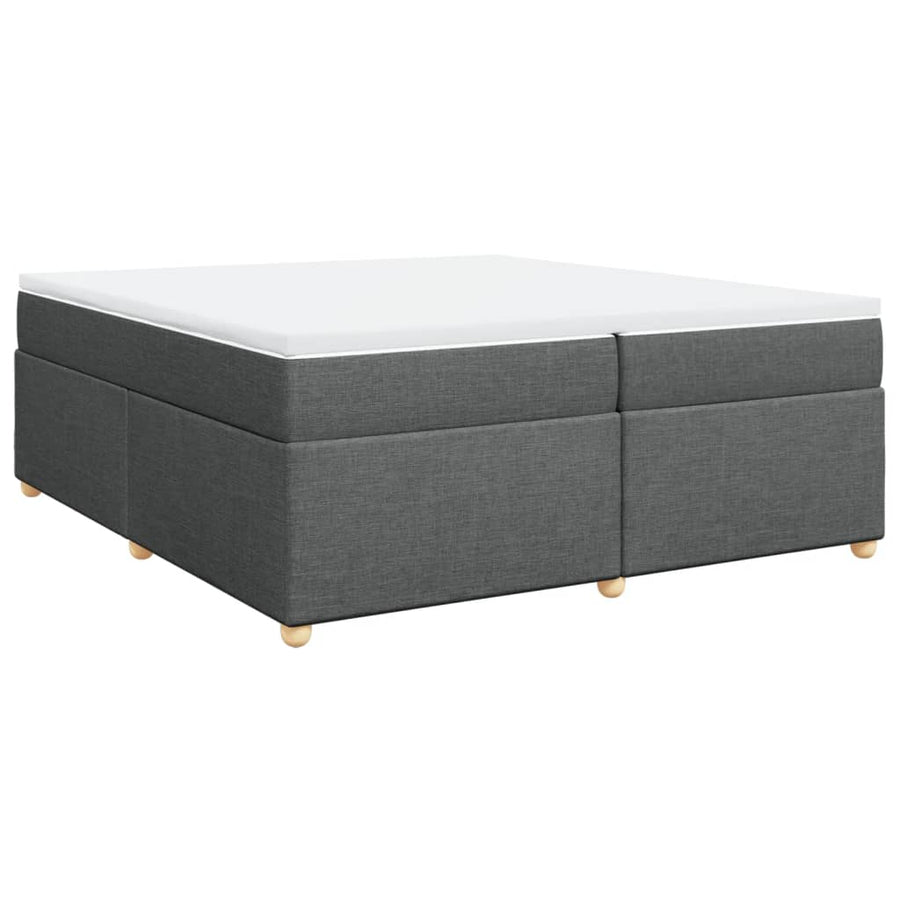 Boxspring met matras stof donkergrijs 200x200 cm