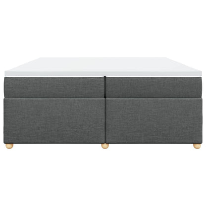 Boxspring met matras stof donkergrijs 200x200 cm