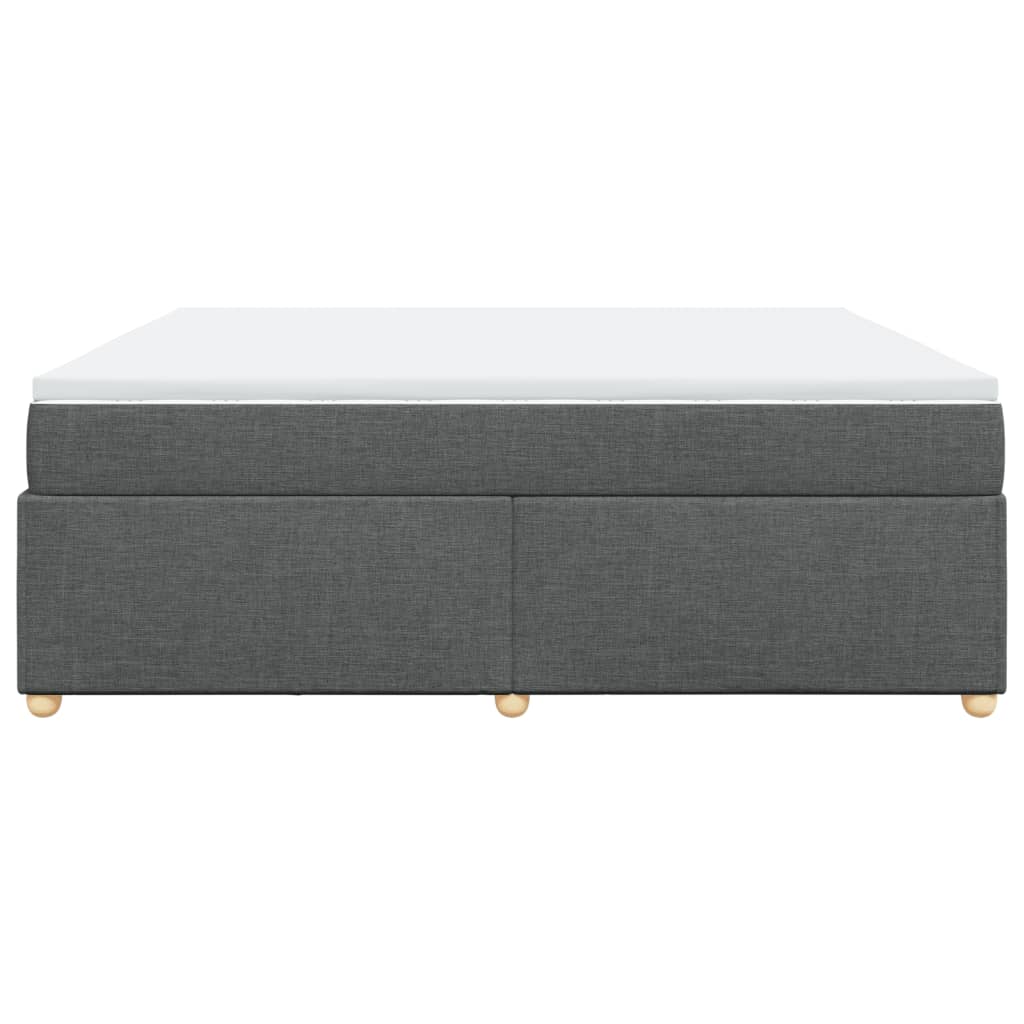 Boxspring met matras stof donkergrijs 200x200 cm