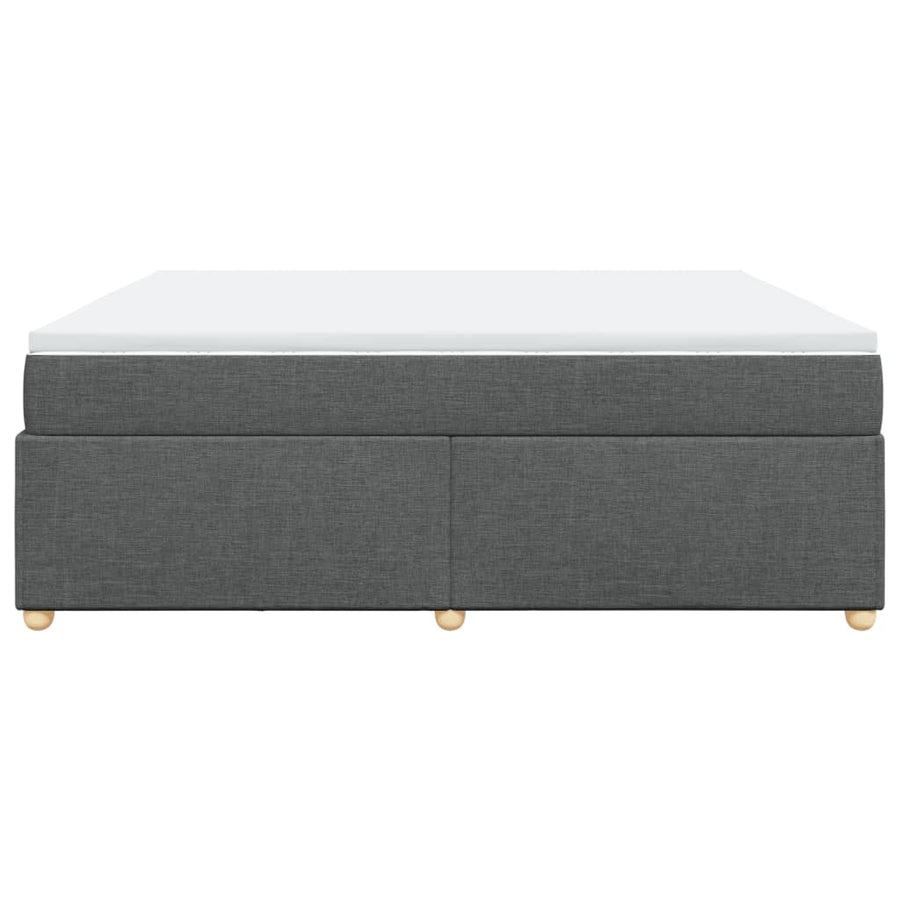 Boxspring met matras stof donkergrijs 200x200 cm
