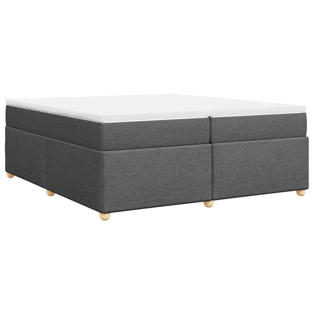 Boxspring met matras stof donkergrijs 200x200 cm