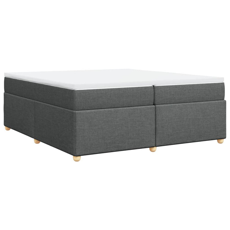 Boxspring met matras stof donkergrijs 200x200 cm