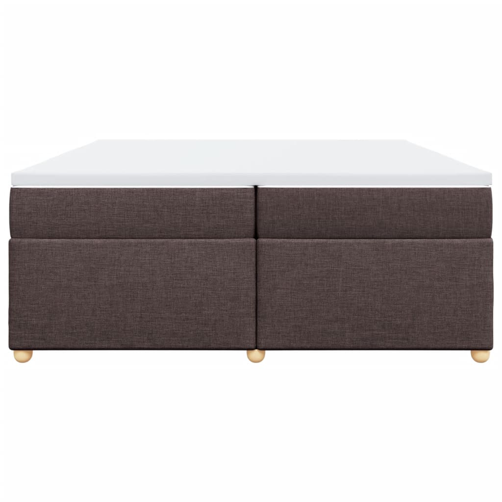 Boxspring met matras stof donkerbruin 200x200 cm