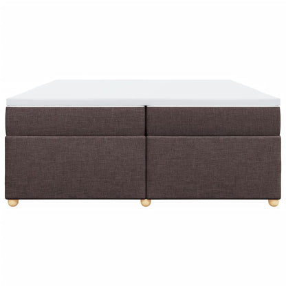 Boxspring met matras stof donkerbruin 200x200 cm
