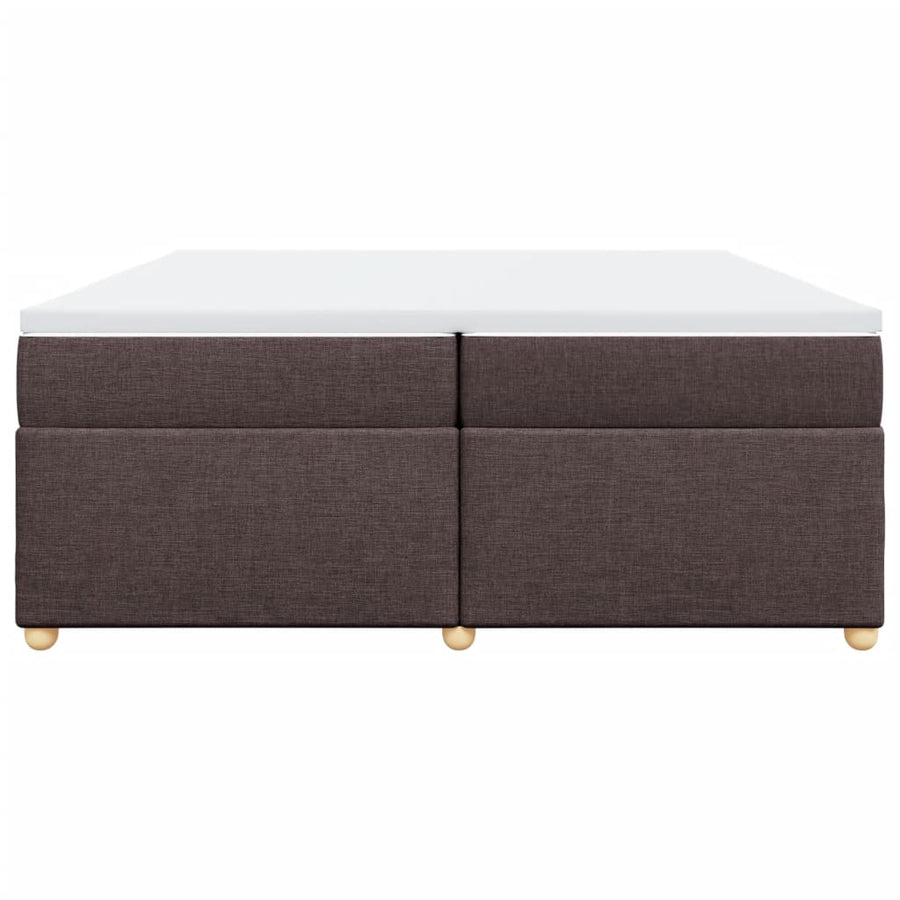 Boxspring met matras stof donkerbruin 200x200 cm