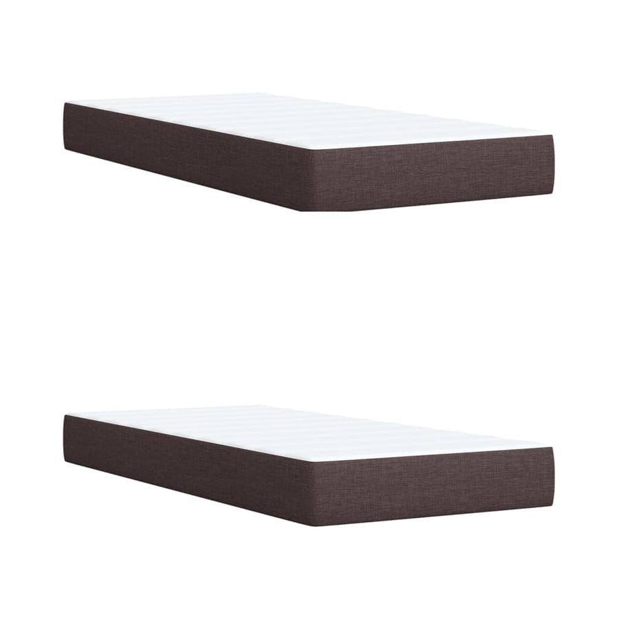Boxspring met matras stof donkerbruin 200x200 cm