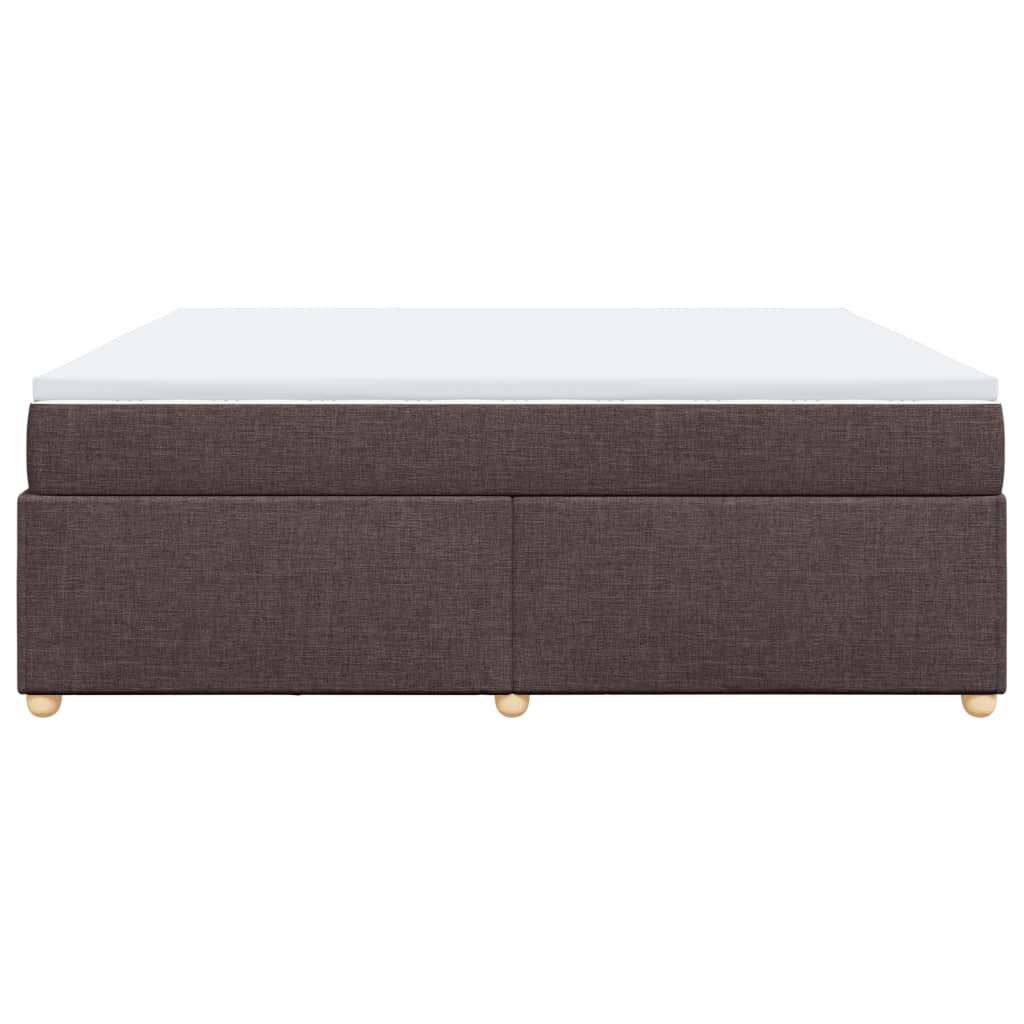 Boxspring met matras stof donkerbruin 200x200 cm