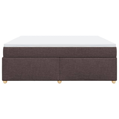 Boxspring met matras stof donkerbruin 200x200 cm