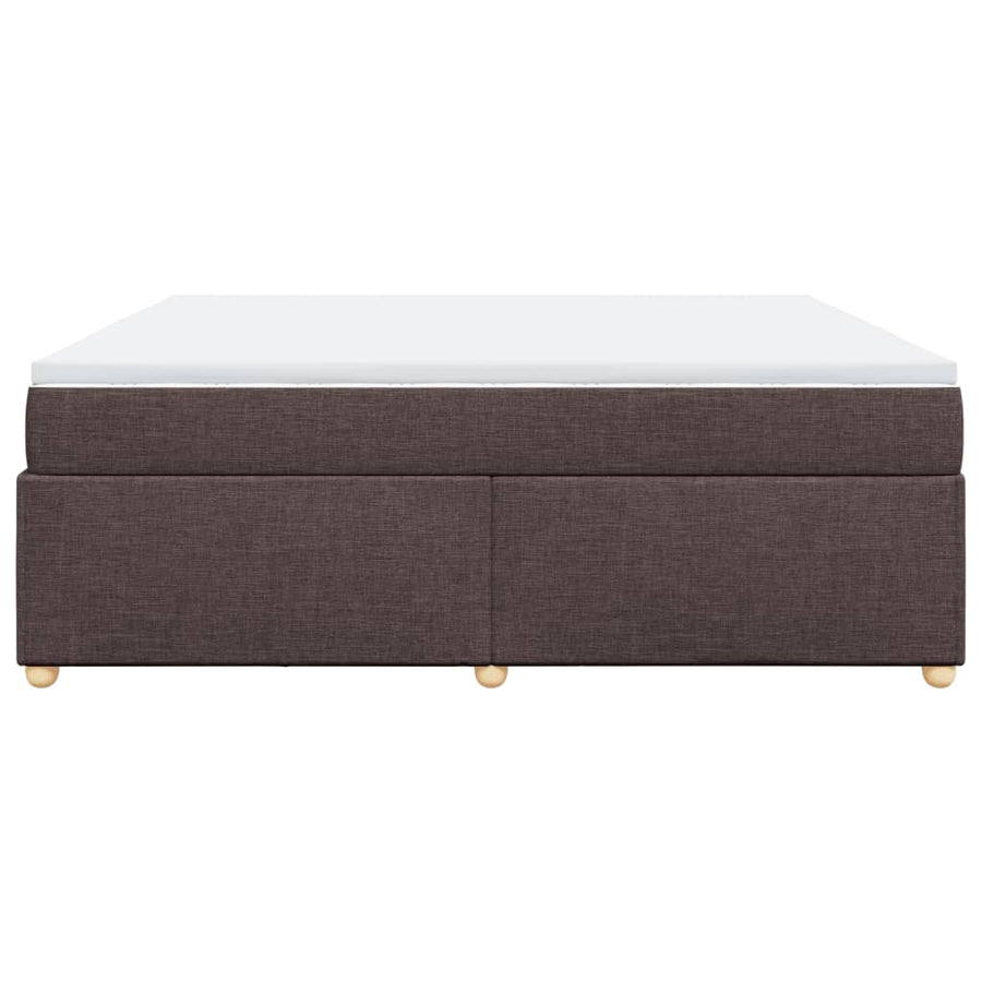Boxspring met matras stof donkerbruin 200x200 cm
