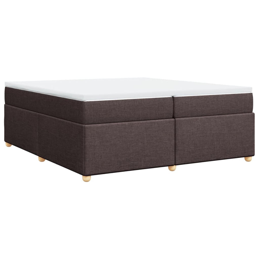 Boxspring met matras stof donkerbruin 200x200 cm