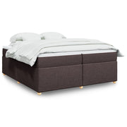 Boxspring 200x200 cm donkerbruin met matras