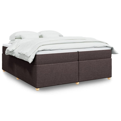 Boxspring met matras stof donkerbruin 200x200 cm