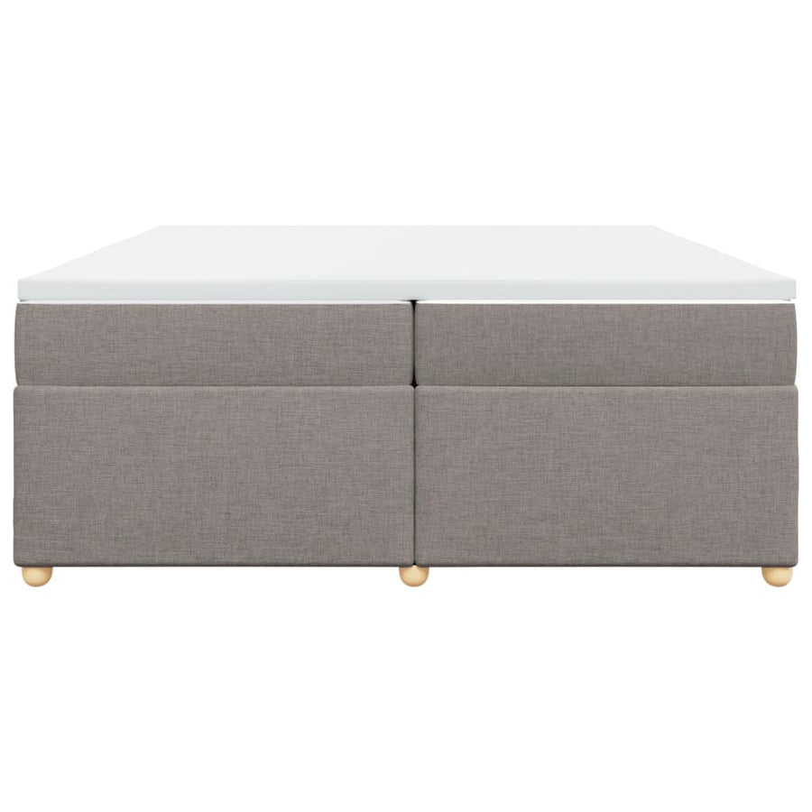 Boxspring met matras stof taupe 200x200 cm