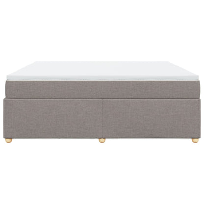 Boxspring met matras stof taupe 200x200 cm