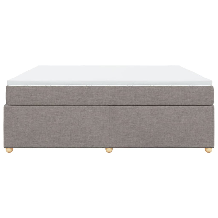 Boxspring met matras stof taupe 200x200 cm