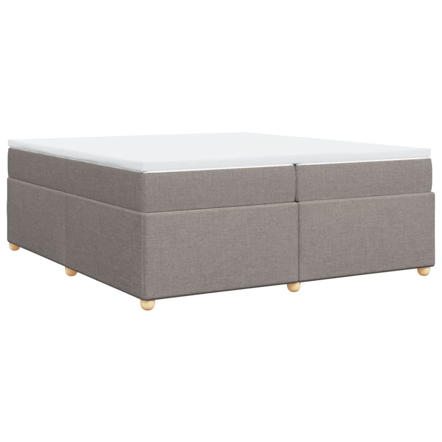 Boxspring met matras stof taupe 200x200 cm