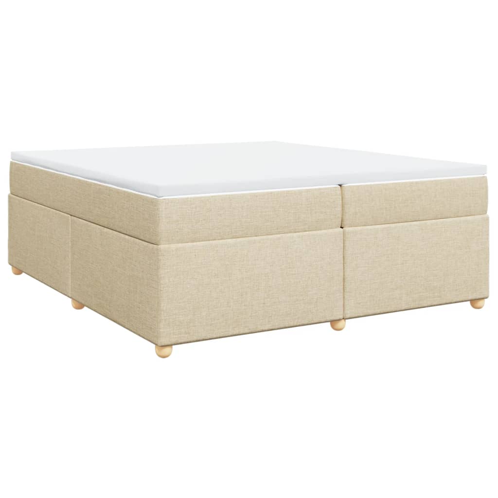 Boxspring met matras stof crèmekleurig 200x200 cm