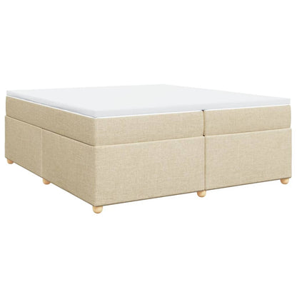 Boxspring met matras stof crèmekleurig 200x200 cm