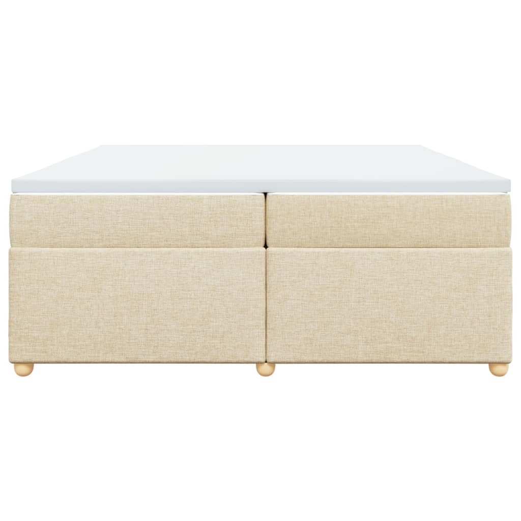 Boxspring met matras stof crèmekleurig 200x200 cm