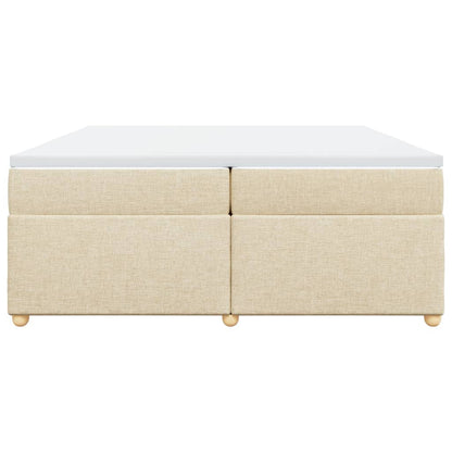 Boxspring met matras stof crèmekleurig 200x200 cm