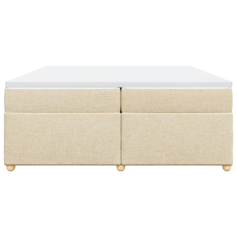 Boxspring met matras stof crèmekleurig 200x200 cm