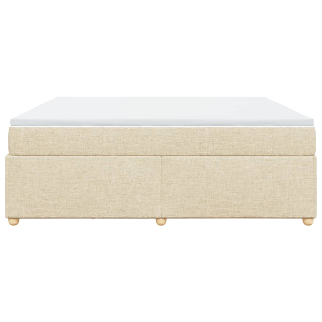 Boxspring met matras stof crèmekleurig 200x200 cm