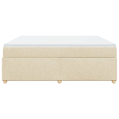 Boxspring met matras stof crèmekleurig 200x200 cm
