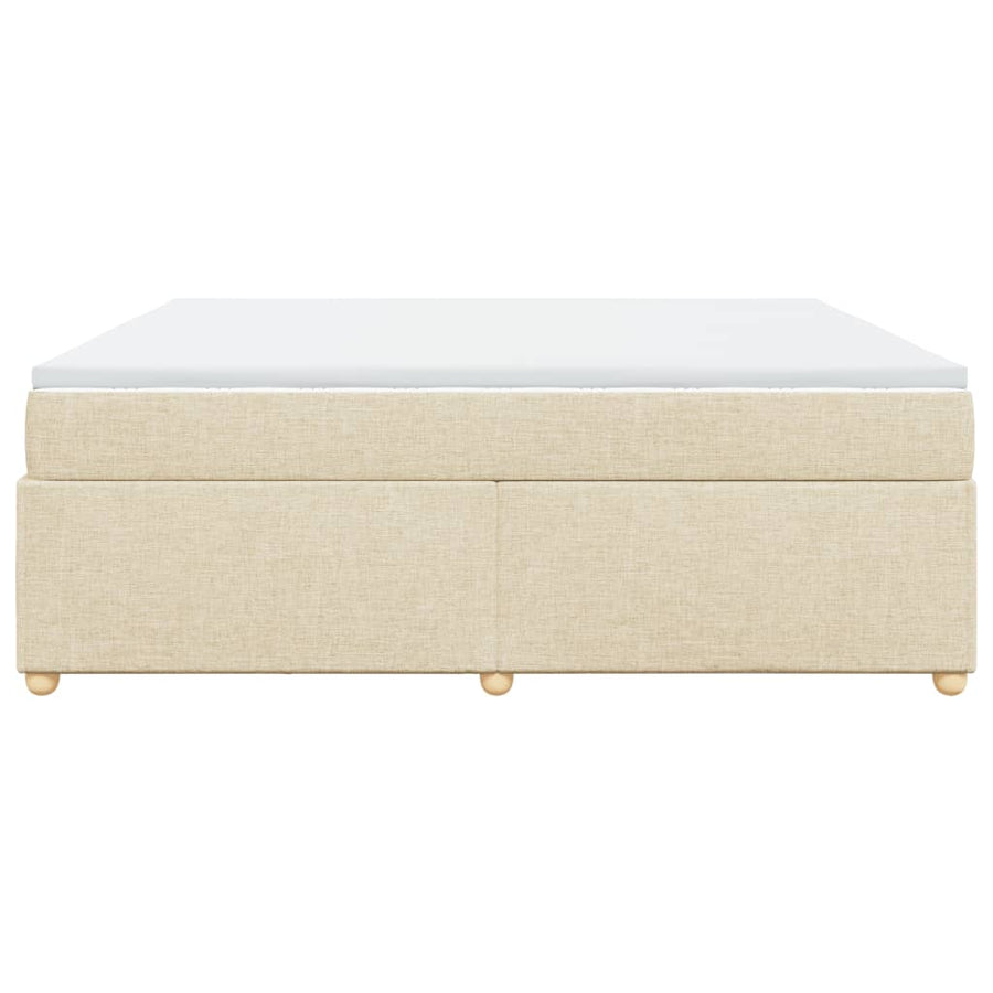 Boxspring met matras stof crèmekleurig 200x200 cm